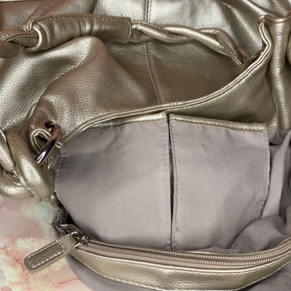 Platinum Gold Large Soft and Slouchy Hobo Bag